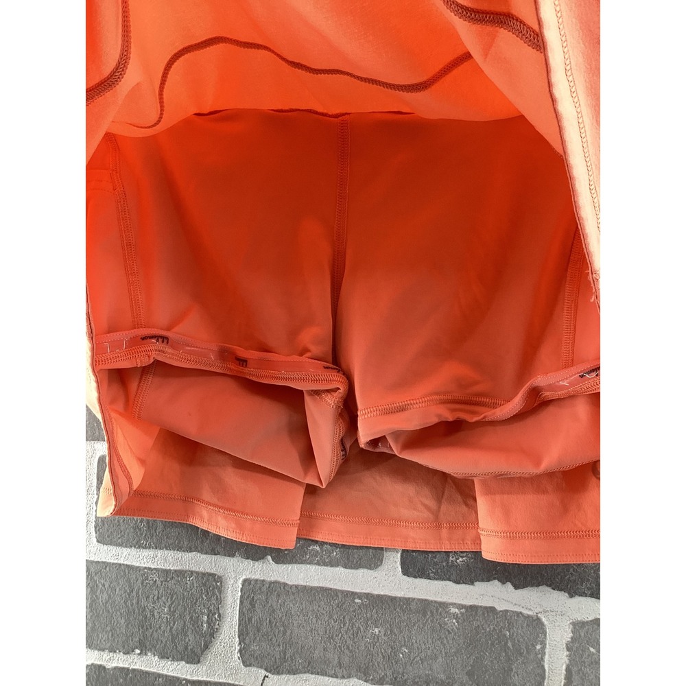 Lululemon Pace Rival Skirt Tall Coral Orange Pleated Tennis Skort Size 6 LW8AB3R - Picture 3 of 5